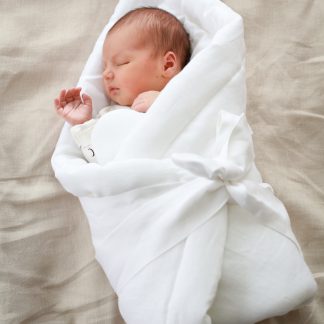 Rożek niemowlęcy lniany - kolor biały