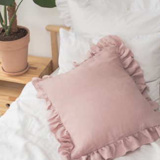 lniana poduszka z falbankami dla dzieci do sypialni