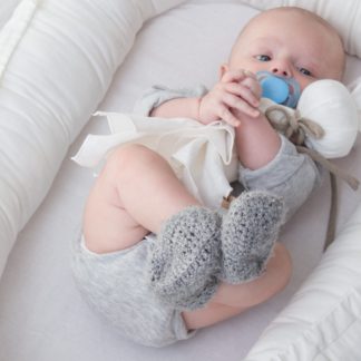 Przytulanka dla niemowląt lniana - kolor biały