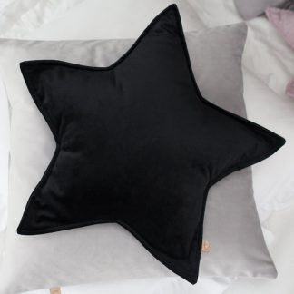 poduszka dekoracyjna czarna velvet gwiazdka