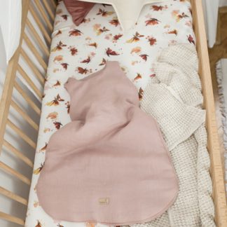 Śpiworek niemowlęcy do spania - lniany - pudrowy róż