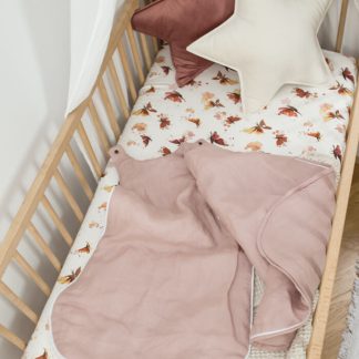 Śpiworek niemowlęcy do spania - lniany - pudrowy róż