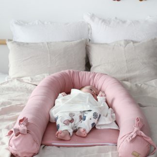 Kokon niemowlęcy wielofunkcyjny - FLANNEL - blush