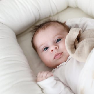 Kokon niemowlęcy wielofunkcyjny - FLANNEL - ivory
