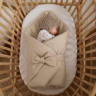 Rożek z muślinu bez stebnowania w pięknym bezu