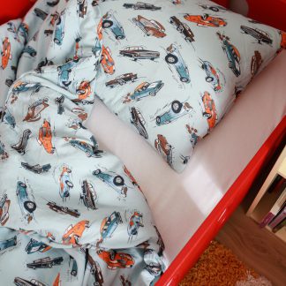 Pościel dla chłopca M 100x135 cm - wyścigówki