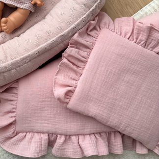 Pościel dla lalki - różowa