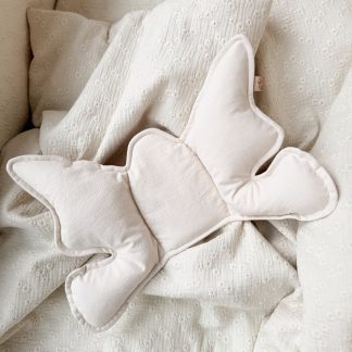 Poduszka antywstrząsowa MOTYLEK - prana bawełna - jasny beż