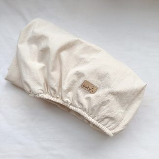 Prześcieradło z gumką - prana bawełna - jasny beż