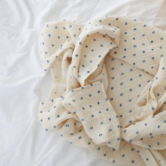 Otulacz/ kocyk muślinowy - Niebieskie Kropeczki