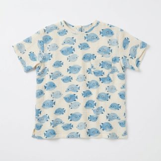 Muślinowy t-shirt dla dzieci - Rybki
